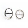 Ohrstecker für ovalen Cabochon 13x18mm - Rhodiniertes Silber x 2 Stück