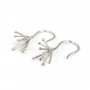 Crochet d'oreilles à griffe pour semi percée - 25mm - Argent 925 rhodié x 2pcs
