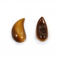 Oeil de tigre goutte semi percé 10x20mm x 1pc