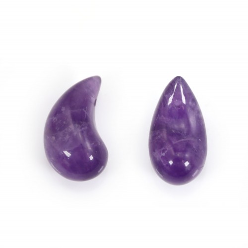 Améthyste goutte semi percé 10x20mm x 1pc