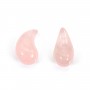Quartz rose goutte semi percé 10x20mm x 1pc