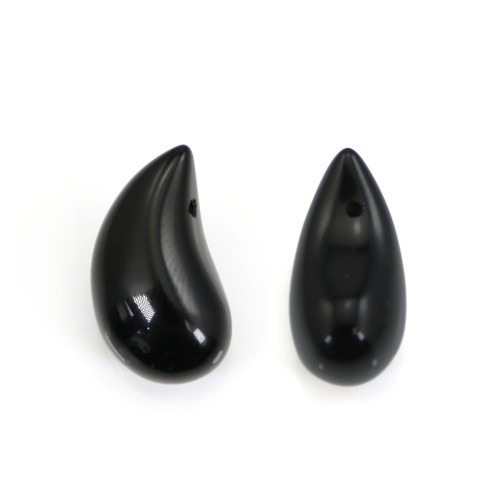 Obsidiana gota semi perforada 10x20mm x 1ud