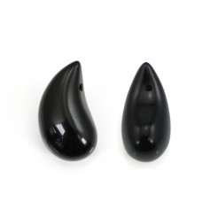 Obsidian Tropfen halbbefestigt 10x20mm x 1 Stk.