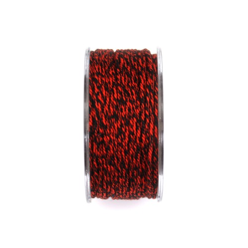 Fio de algodão vermelho e preto 1.5mm x 20m
