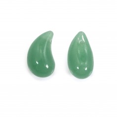 Aventurina em forma de gota semi perfurada 10x20mm x 1 unidade