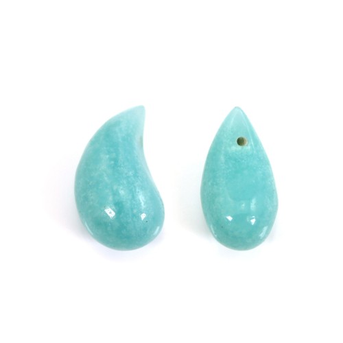 Amazonite drop half-drilled 10x20mm x 1pc
