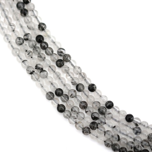 Cuarzo rutilo negro redondo 3mm x 39cm