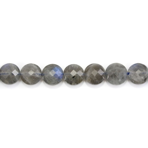 Round flat faceted Labradorite 8mm x 39cm