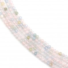 Buntfarbiger Beryll, rund, 2mm x 39cm.