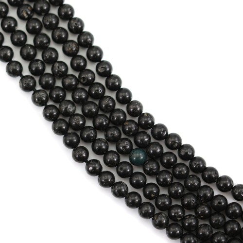 Gemstone de lave rond 3mm x 39cm