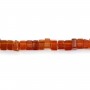 Agate rouge rondelle carré 2.5x4mm x 39cm