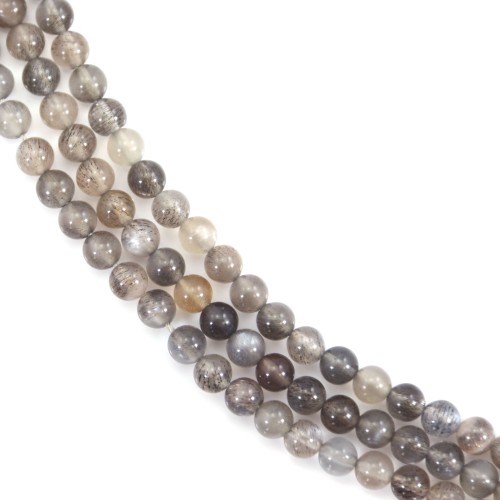 Pierre de soleil preta redonda 4mm x 39cm