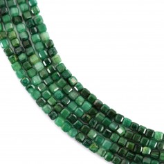 African jade faceted cube 2mm x 39cm