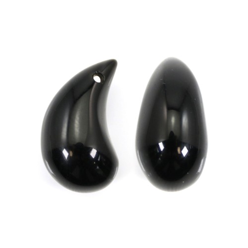 Pendentif Obsidienne goutte 10x20mm x 1pc