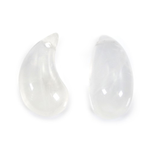 Pendente in cristallo di rocca a goccia 10x20mm x 1pz