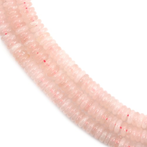Quartzo rosa redondo - Heishi - 2x6mm x 39cm