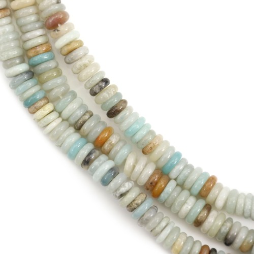 Multicolored Amazonite rondelle - Heishi - 2x6mm x 38cm