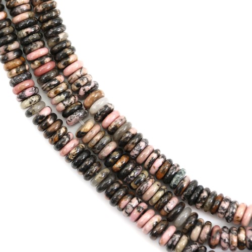 Rodonite rotonda - Heishi - 2x6mm x 39cm