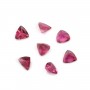 Turmalina rosa engastada, talla trillón 4mm x 1 ud.