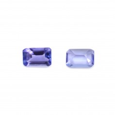 Tanzanite set, emerald cut 4x6mm x 1pc