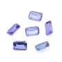 Tanzanite engastada, tamanho esmeralda 4x6mm x 1 peça
