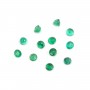 Smeraldo incastonato, taglio rotondo brillante 1.5-2mm x 1 pezzo