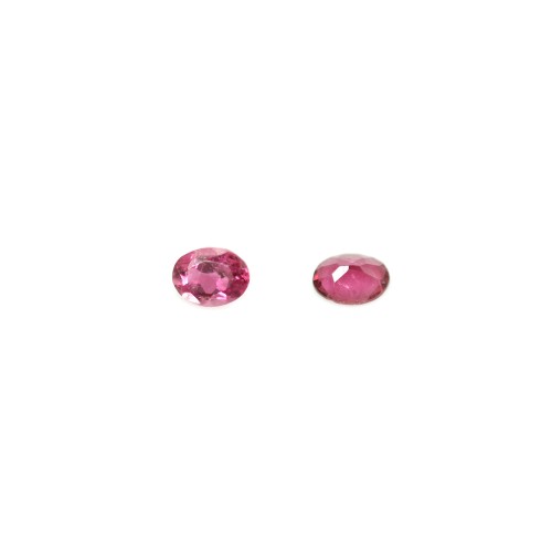 Turmalina rosa engastada, tamaño ovalado 3x4mm x 1 ud.