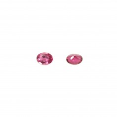 Turmalina rosa engastada, tamaño ovalado 3x4mm x 1 ud.