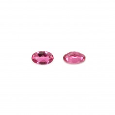 Turmalina rosa engastada, tamanho oval 3x5mm x 1 peça