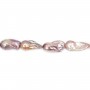 Freshwater multicolor baroque cultured pearls on thread