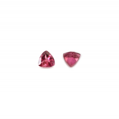 Rose tourmaline to set, trillion cut 4mm x 1pc