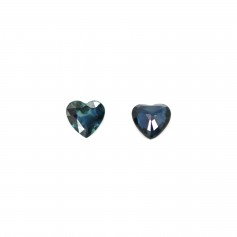 Zaffiro incastonato, taglio a cuore 4-5mm x 1pz