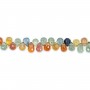 Multicolored faceted briolette sapphire, graduated size x 44cm (pcs)