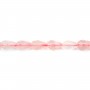 Quartzo rosa gota facetada 6x9mm x 39cm