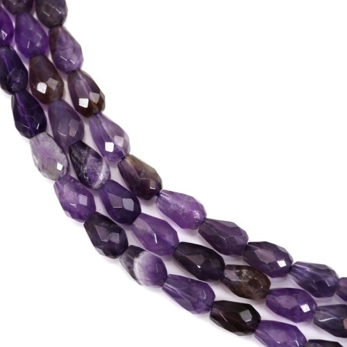 Ametista gota facetada 6x9mm x 39cm