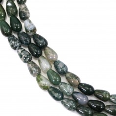 Ágata musgo gota 6x9mm x 40cm