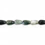 Moss agate drop 6x9mm x 40cm