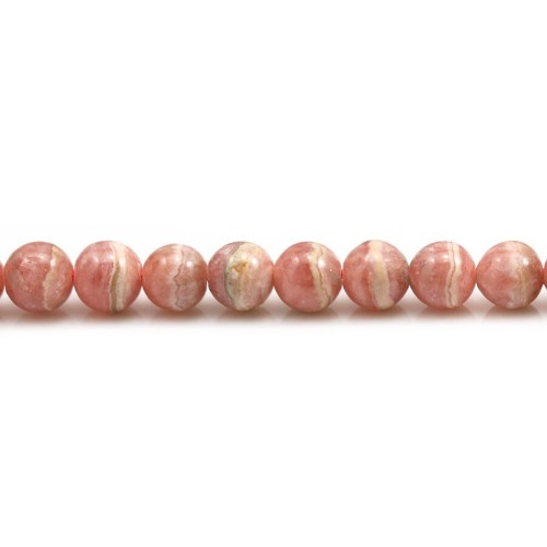 Rose rhodochrosite, heart-shaped, 6mm x 39cm