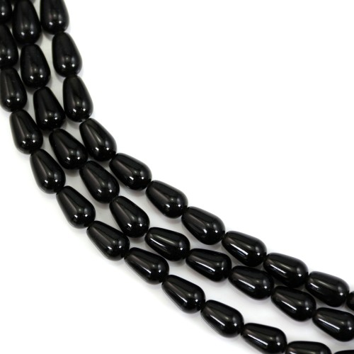 Obsidian drop 6x9mm x 39cm