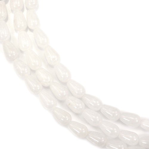 White jade drop 6x9mm x39cm