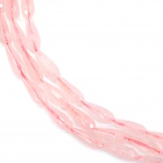 Quartzo rosa gota facetado 6x16mm x 40cm