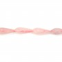 Cuarzo rosa gota facetado 6x16mm x 40cm