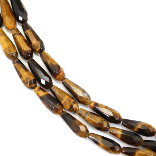 Occhio di Tigre goccia sfaccettata 6x16mm x 40cm