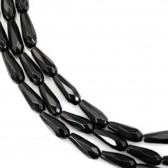 Obsidian Tropfen facettiert 6x16mm x 40cm