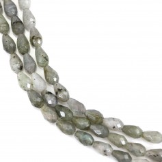 Faceted Labradorite drop 6x9mm x 40cm