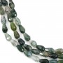 Faceted drop-shaped moss agate 6x9mm x 39cm