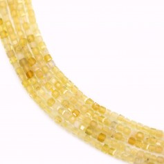 Gelber facettierter Würfel aus gelbem Opal, 2mm x 39cm.