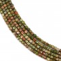 Faceted Unakite cube 2.5mm x 39cm