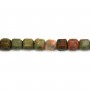 Faceted Unakite cube 2.5mm x 39cm