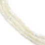 Nacre blanche tube bambou 4x8mm x 39cm